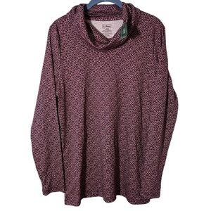 LL Bean supima cotton purple floral turtleneck tee